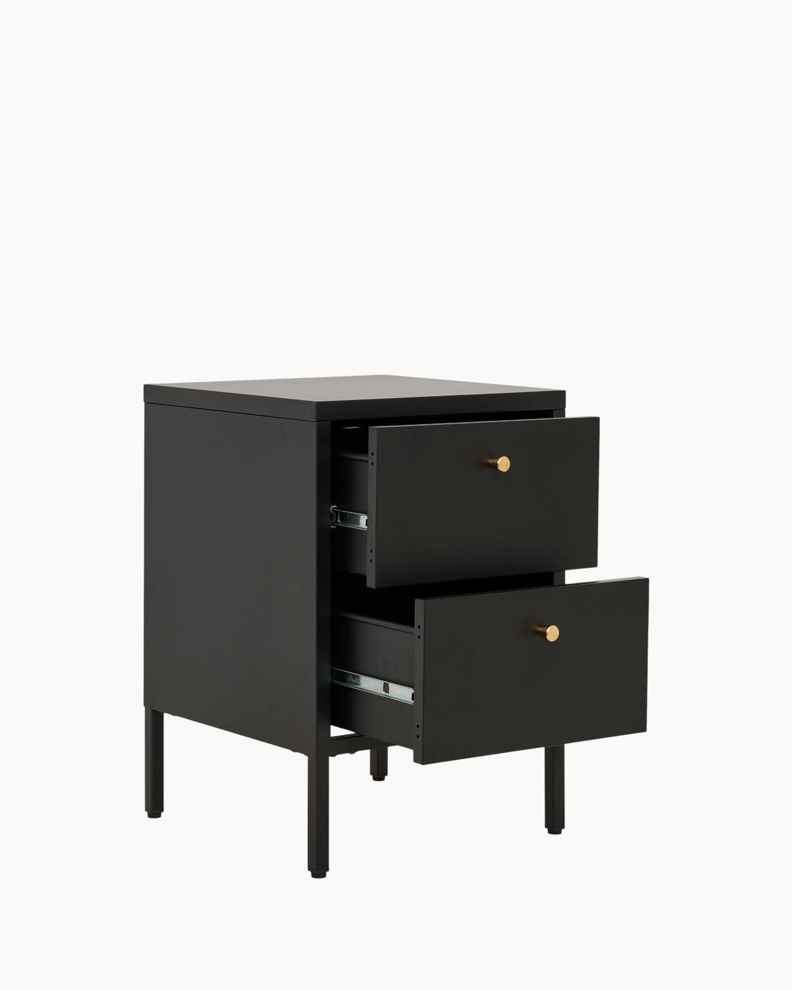 Hom & Ember - Chest with 2 Steel Drawers Black - Hom & Ember