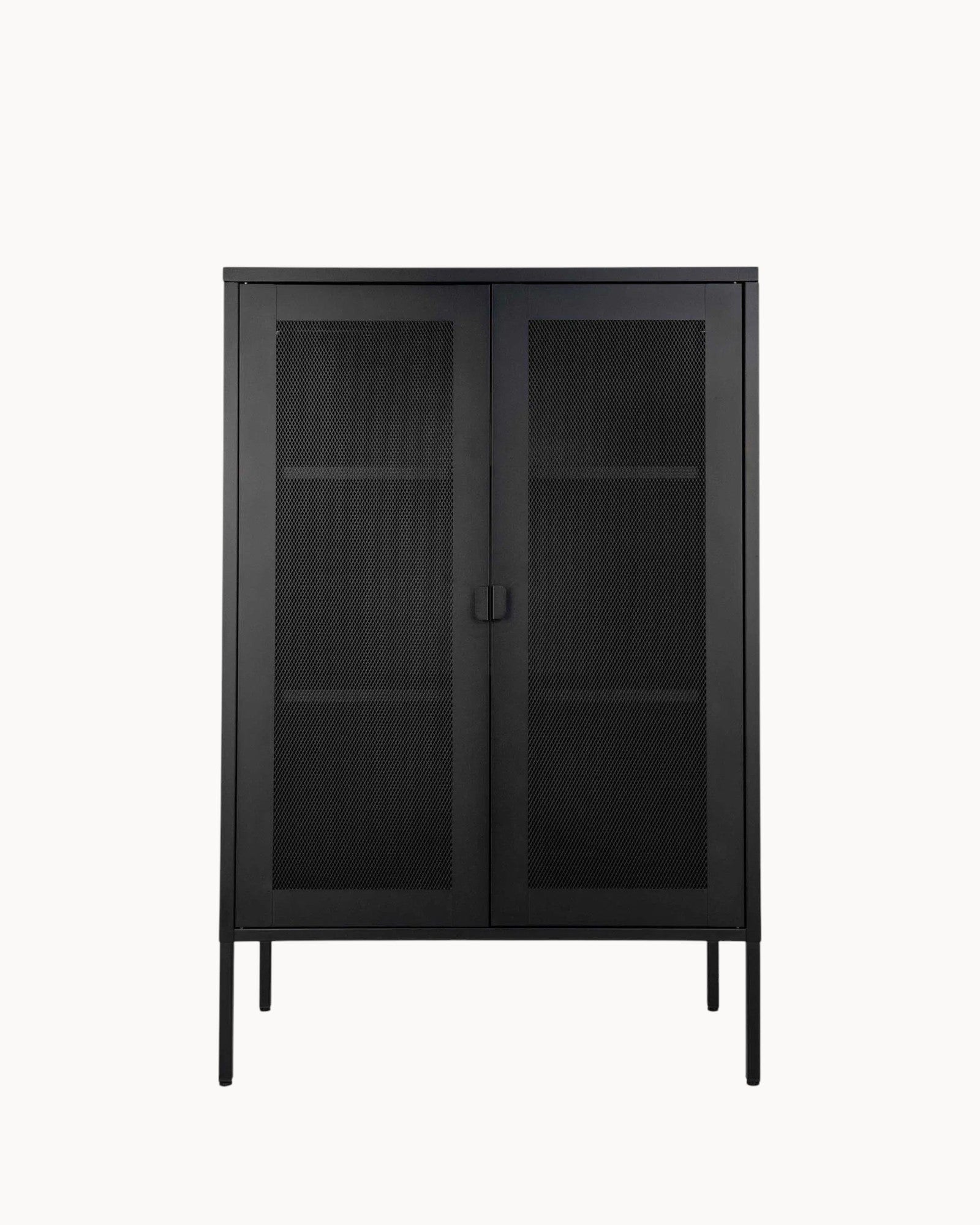 Hom & Ember - Metal Cabinet with Mesh Doors - Hom & Ember