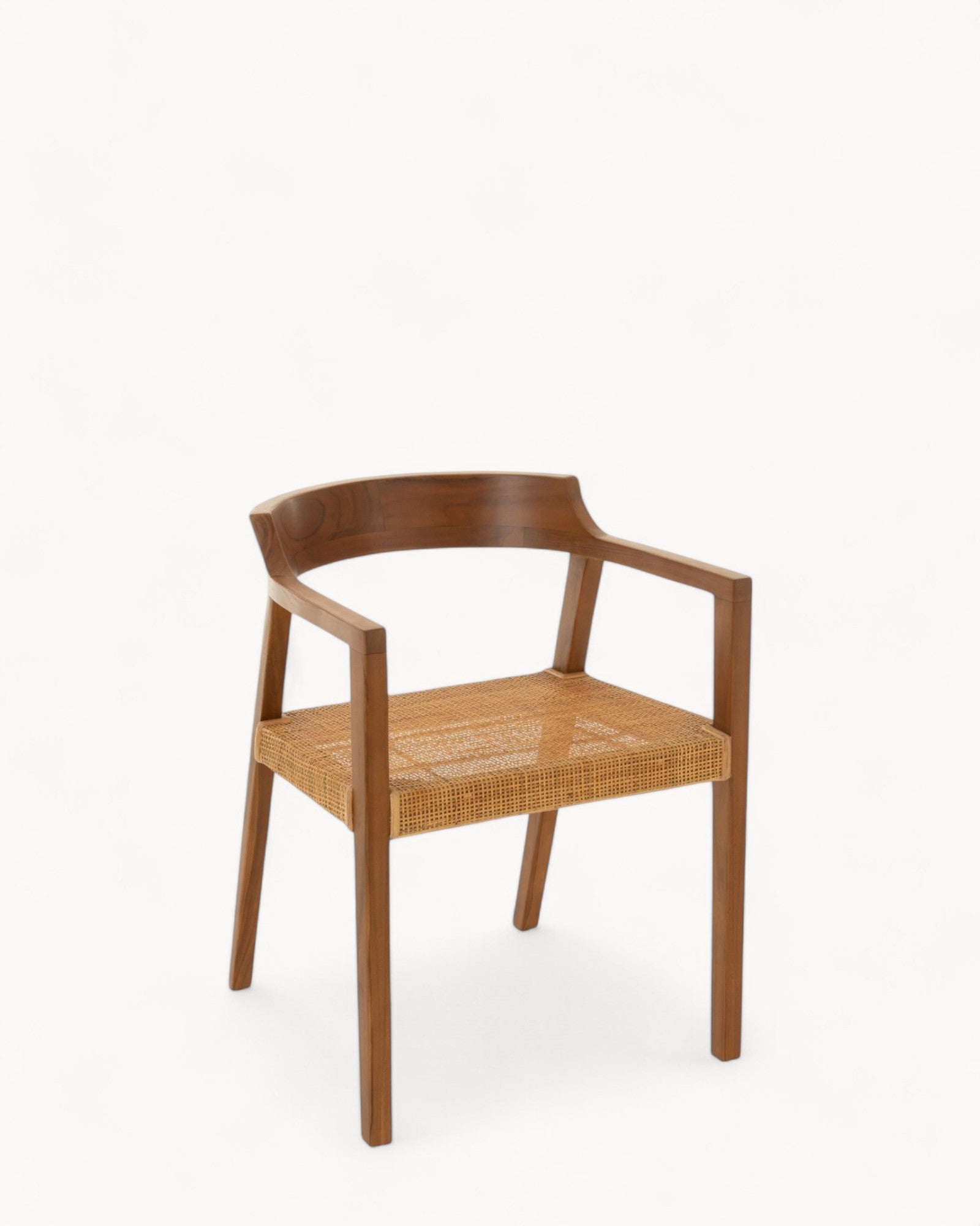 Hom & Ember - Dining Chair Teak and Rattan Look