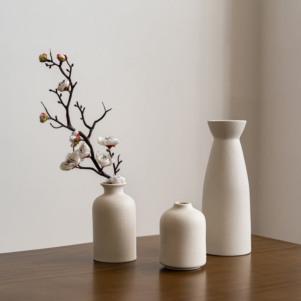 Hom & Ember – 3-Piece Ceramic Vase Set for Modern Home Decor
