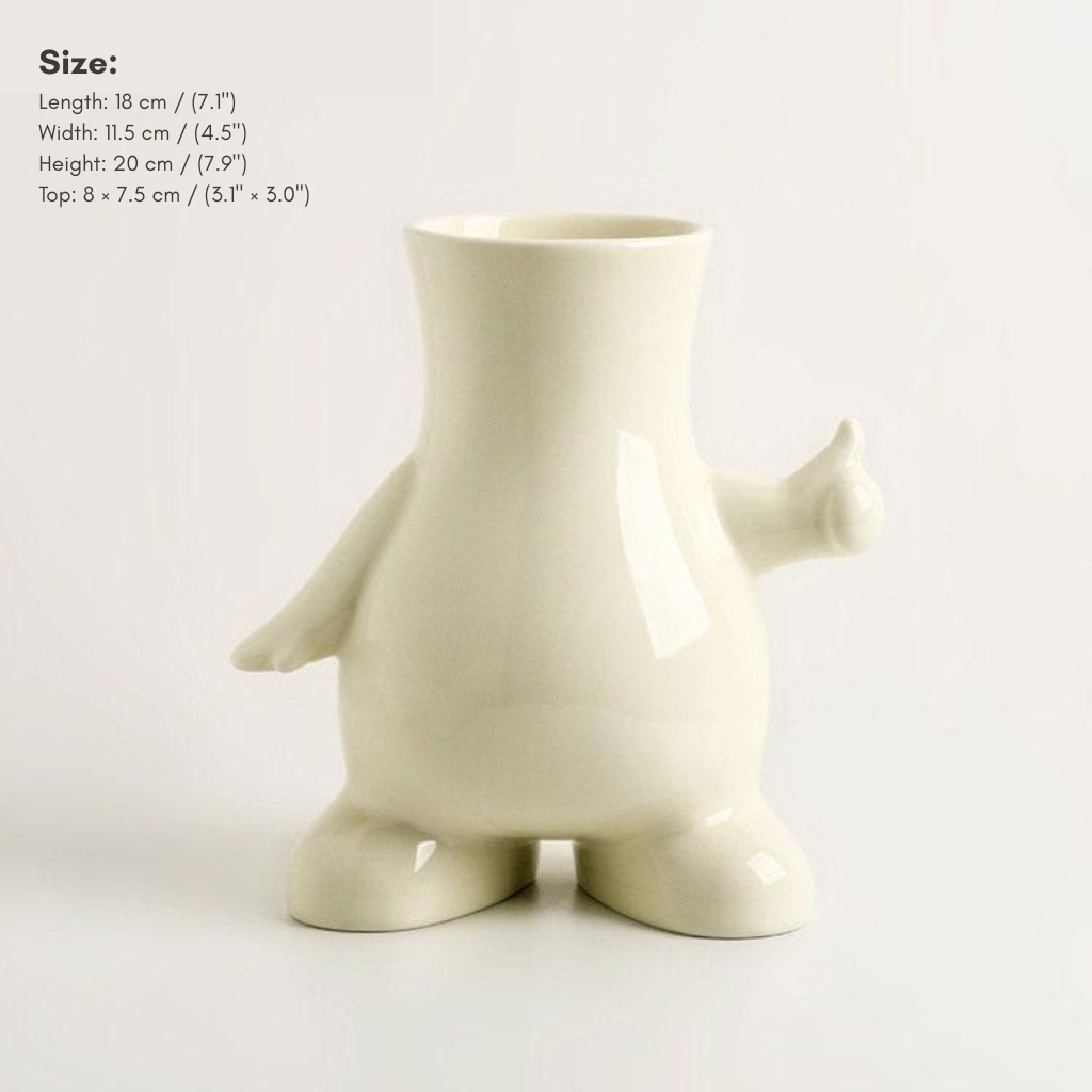 Hom & Ember – Stylish Monochrome Geometric Ceramic Vase for a Contemporary Touch