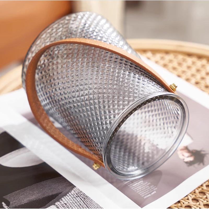 Hom & Ember – Artistic Leather Tote Glass Vase Collection for a Stylish Interior