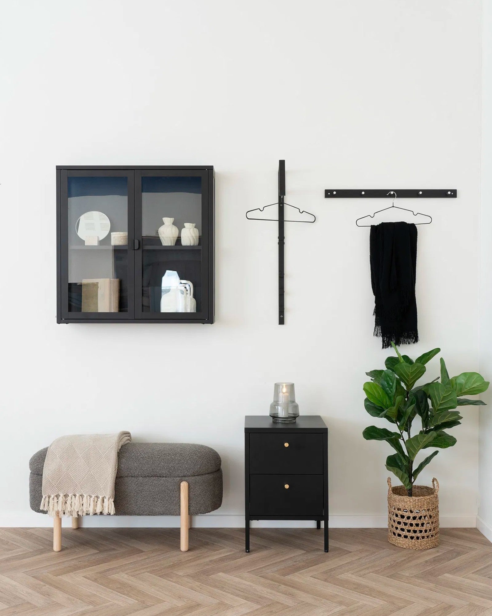 Hom & Ember - Chest with 2 Steel Drawers Black