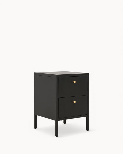 Hom & Ember - Chest with 2 Steel Drawers Black