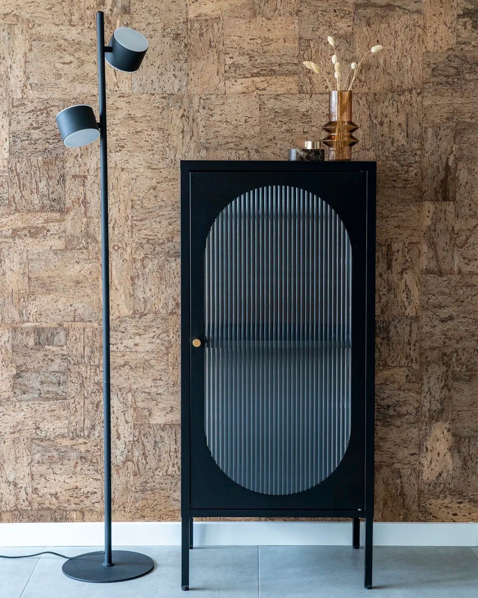 Hom & Ember - Display Cabinet Black Steel Glass
