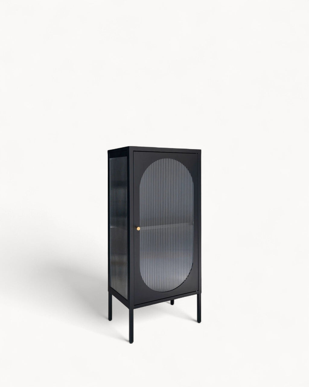 Hom & Ember - Display Cabinet Black Steel Glass