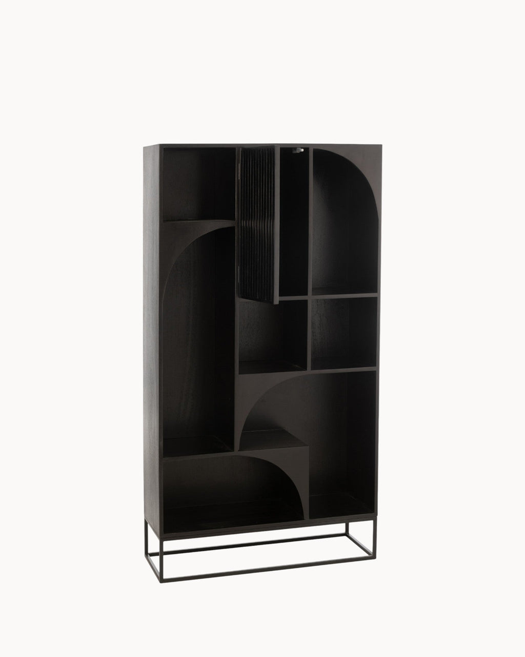Hom & Ember - Tall Cabinet in Black Wood and MDF