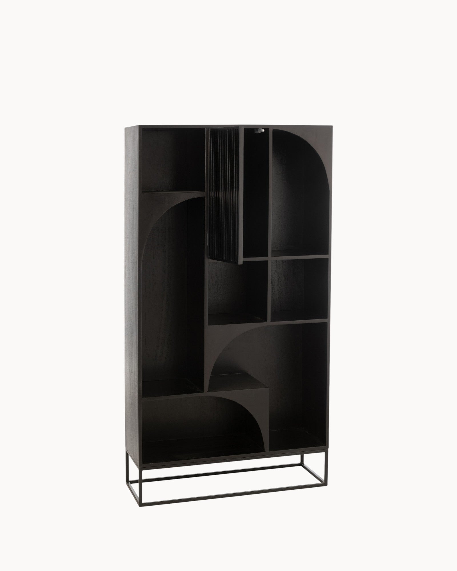 Hom & Ember - Tall Cabinet in Black Wood and MDF