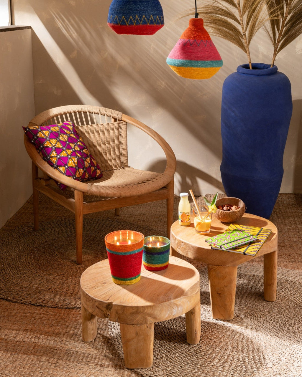 Hom & Ember - Nesting Tables Set of 2 Teak Look