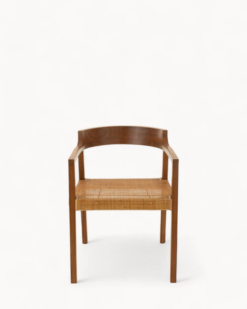 Hom & Ember - Dining Chair Teak and Rattan Look