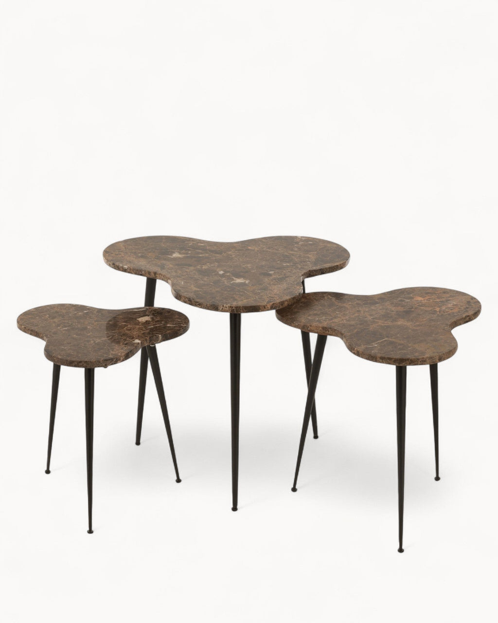 Hom & Ember - Nesting Tables Set of 3 Marble Look