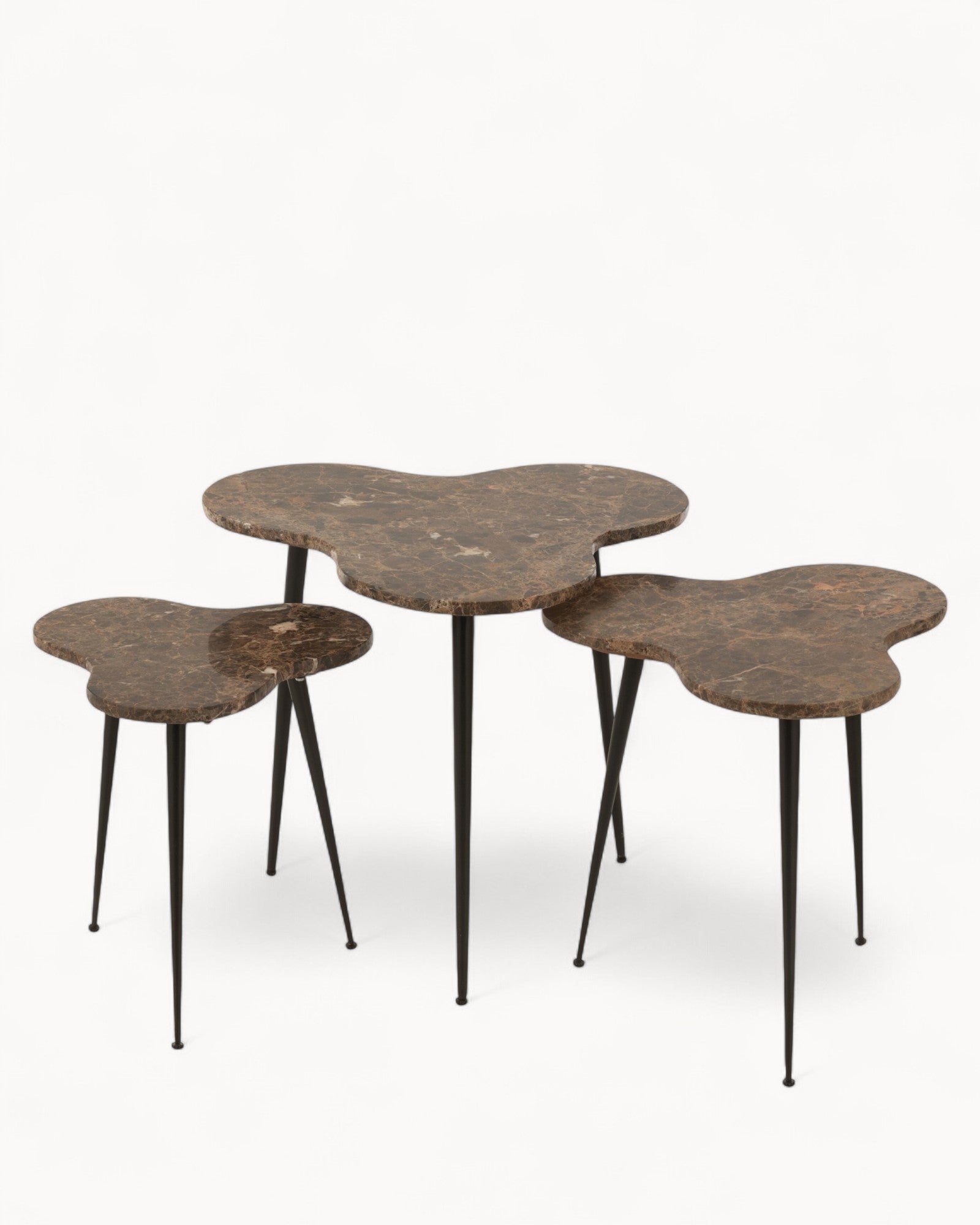 Hom & Ember - Nesting Tables Set of 3 Marble Look