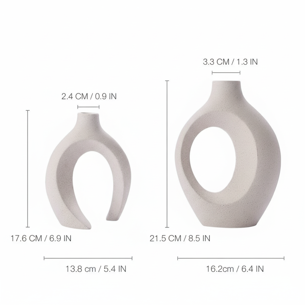 Hom & Ember – Hollow Ceramic Vase Pair
