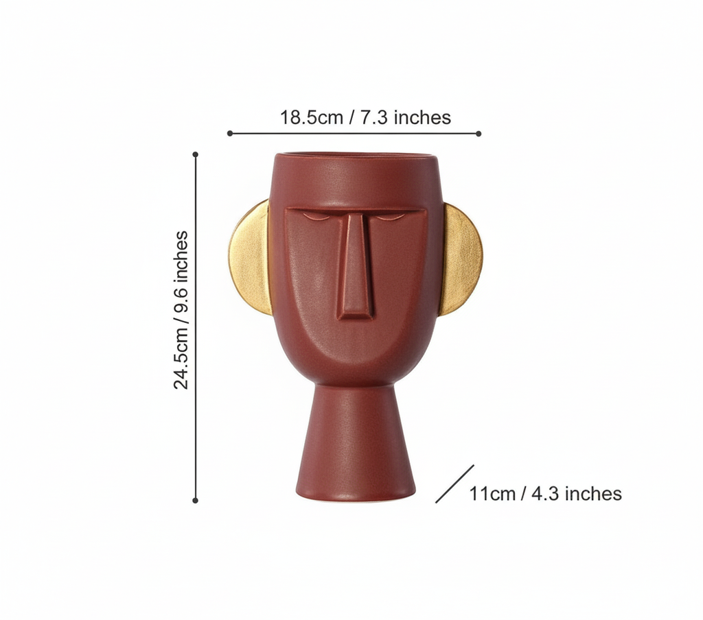 Hom & Ember – Modern Human Face Ceramic Vase