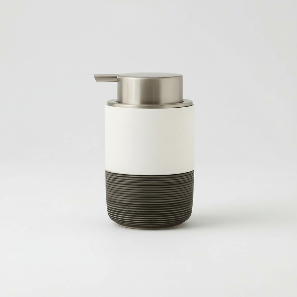 Hom & Ember – Elegant Ceramic Soap Dispenser for Modern Bathrooms with Timeless Charm