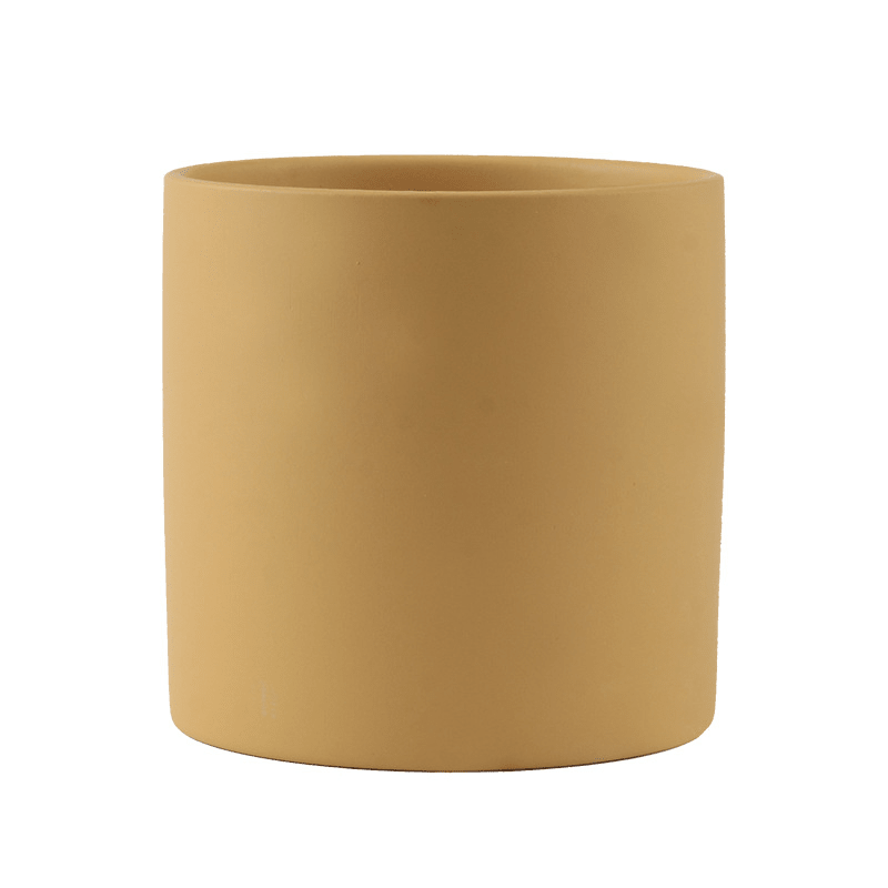 Ceramic Planter Pot with Drainage Hole and Matching Saucer Matte Cylinder Indoor Plant Pot for Succulents - Hom & Ember