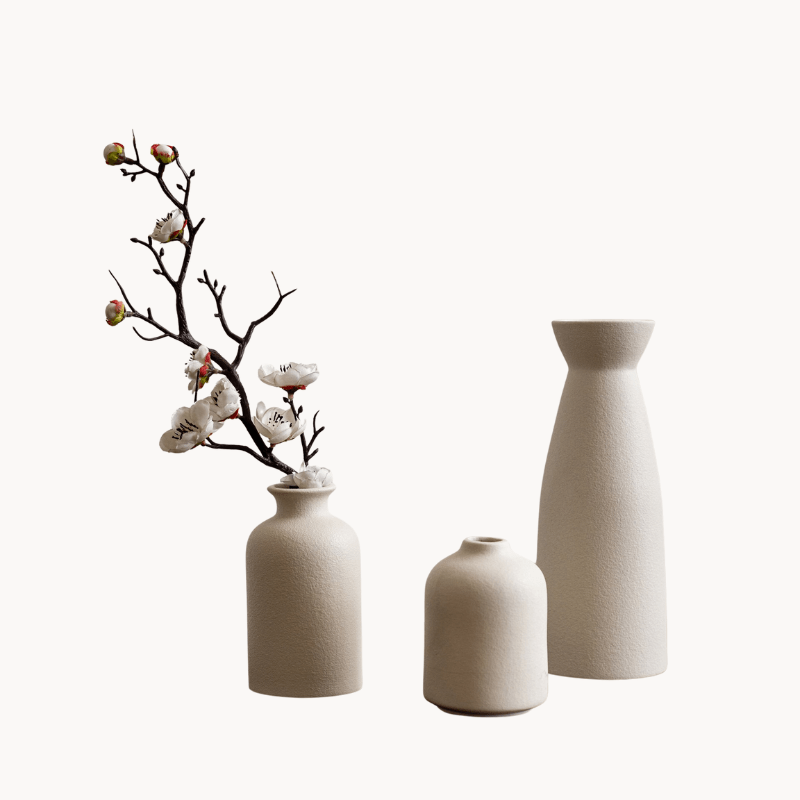 Hom & Ember – 3 - Piece Ceramic Vase Set - Hom & Ember