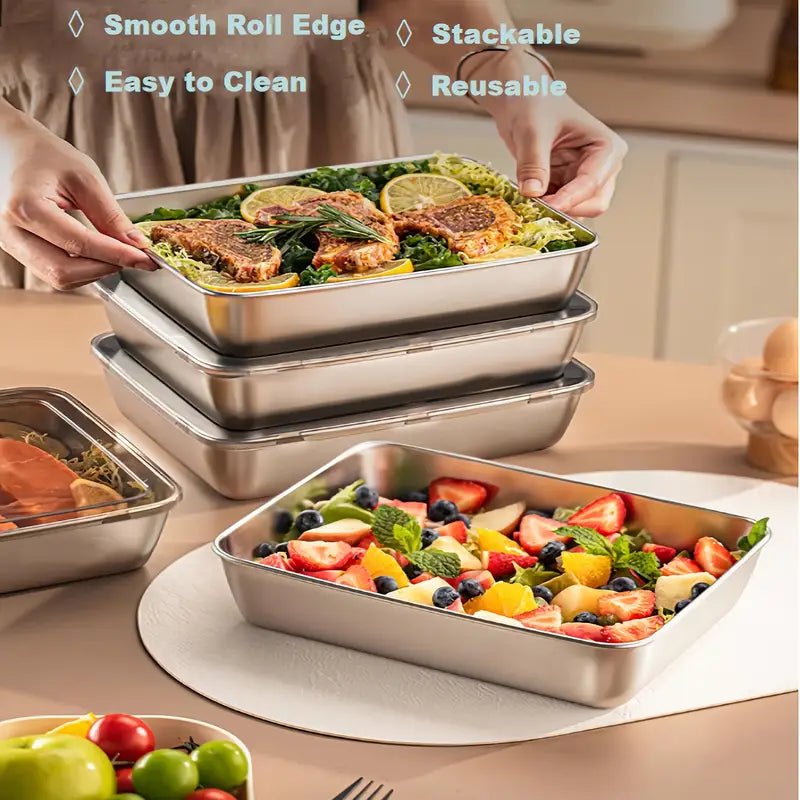 Hom & Ember – 3pcs Stainless Steel Food Storage Set for Freshness - Hom & Ember