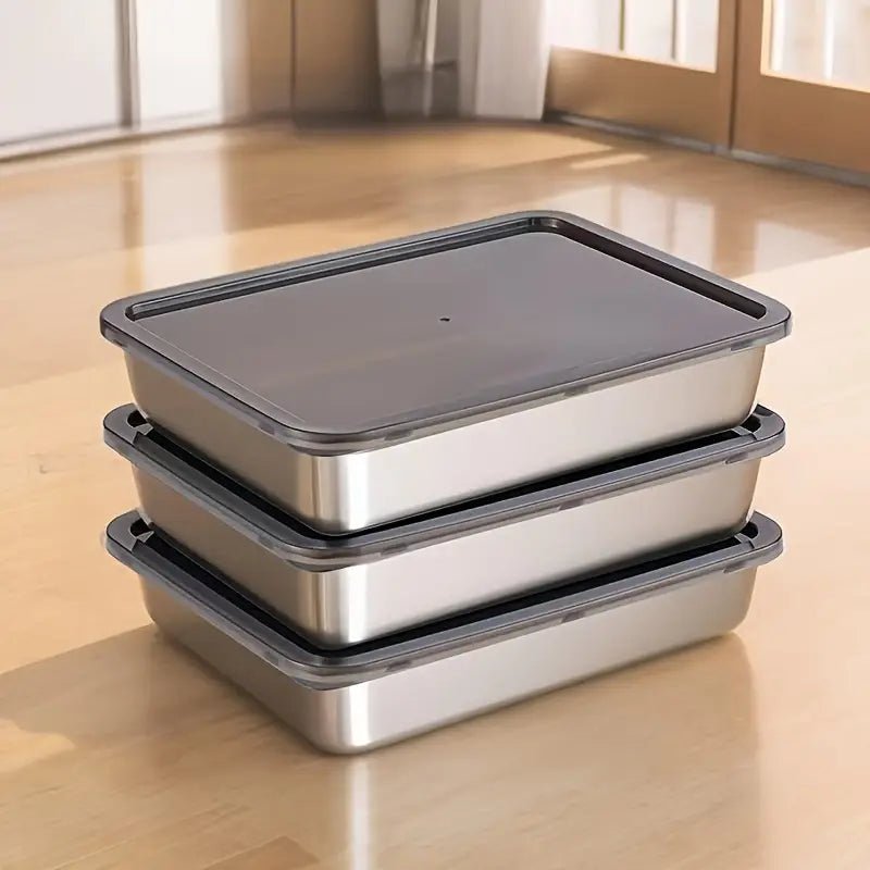 Hom & Ember – 3pcs Stainless Steel Food Storage Set for Freshness - Hom & Ember