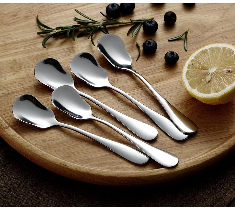 Hom & Ember – 5 - Piece Stainless Steel Dessert Spoon Set for a Sophisticated Dining Experience - Hom & Ember