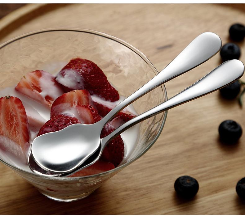 Hom & Ember – 5 - Piece Stainless Steel Dessert Spoon Set for a Sophisticated Dining Experience - Hom & Ember