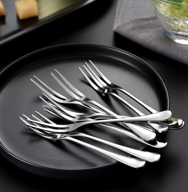 Hom & Ember – 5 - Piece Stainless Steel Fruit Fork Set for Elegant Dining - Hom & Ember