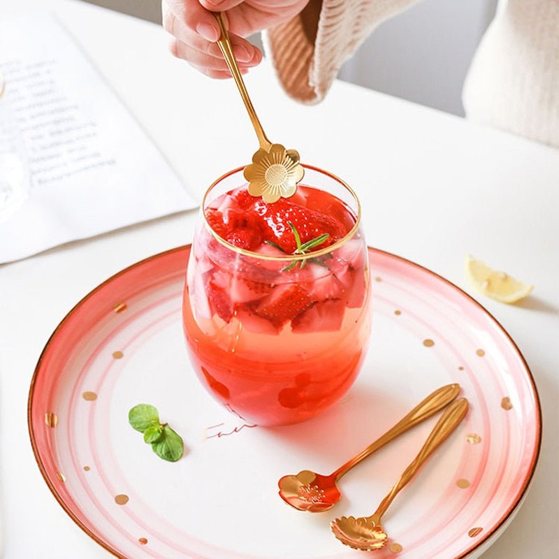 Hom & Ember – 8 - Piece Stainless Steel Floral Teaspoon Set for an Elegant Tea Experience - Hom & Ember