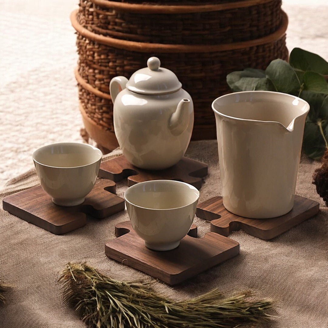 Hom & Ember – Alder Walnut Puzzle Coasters - Hom & Ember