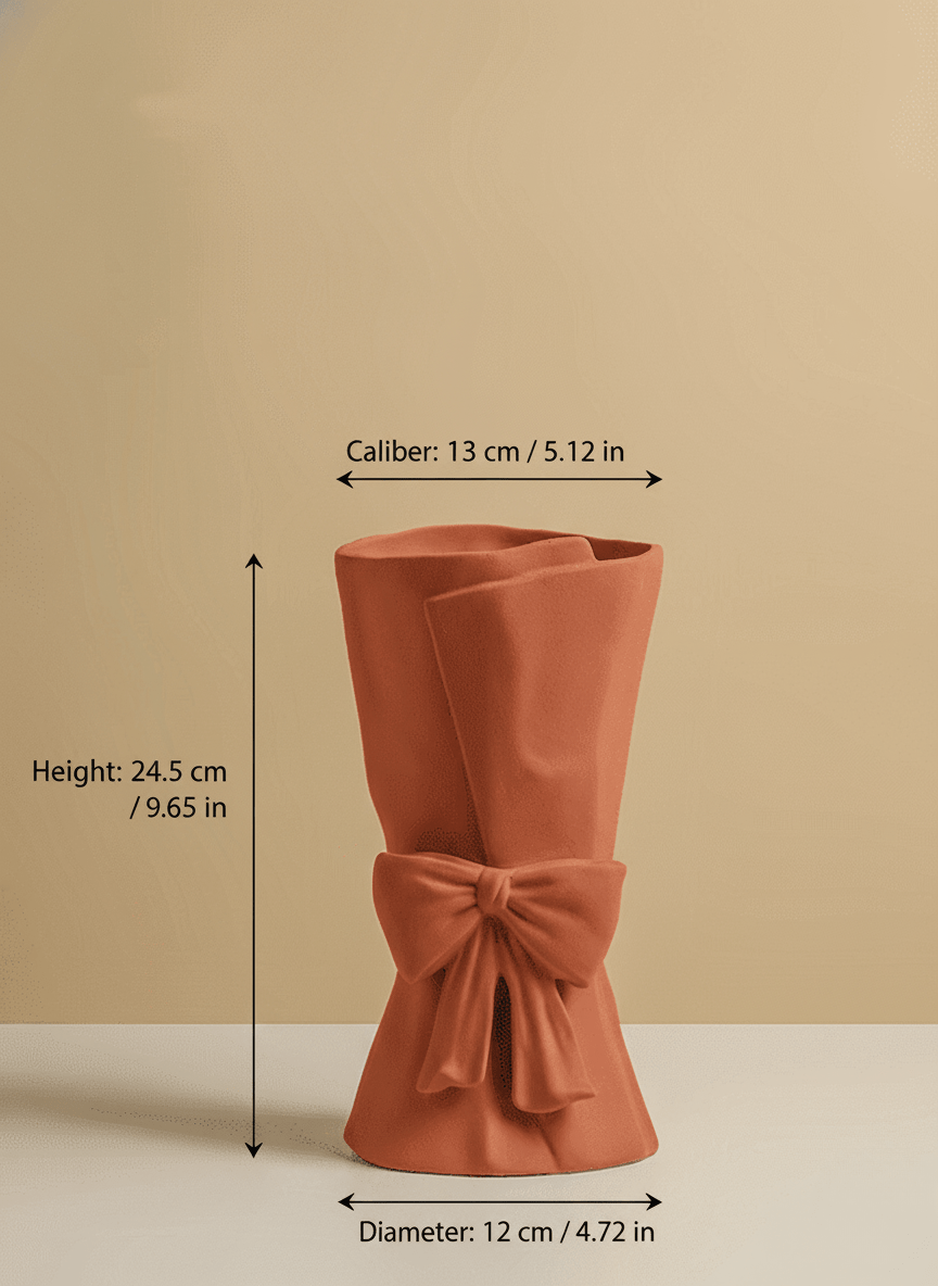 Hom & Ember – Art Deco Bow Tie Ceramic Vase in Minimalist Accent for a Sophisticated Touch - Hom & Ember