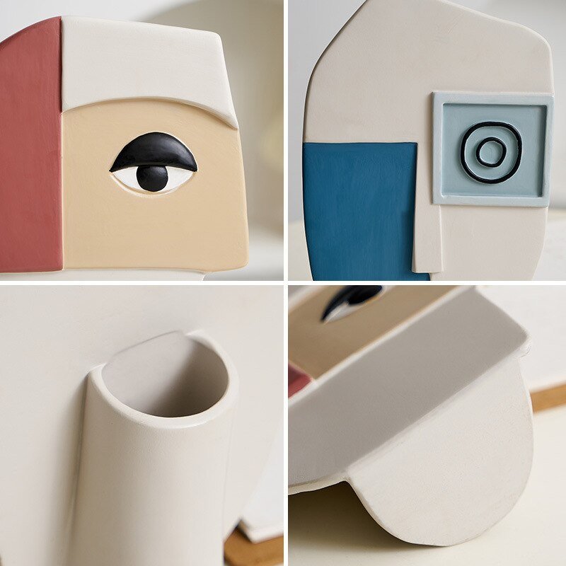 Hom & Ember – Artistic Face Ceramic Vase - Hom & Ember