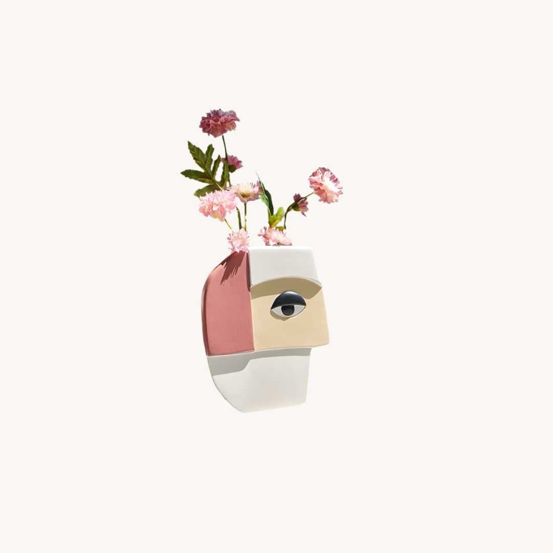 Hom & Ember – Artistic Face Ceramic Vase - Hom & Ember