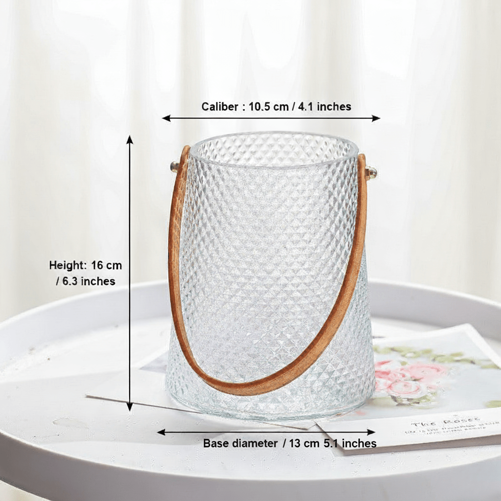 Hom & Ember – Artistic Leather Tote Glass Vase Collection for a Stylish Interior - Hom & Ember