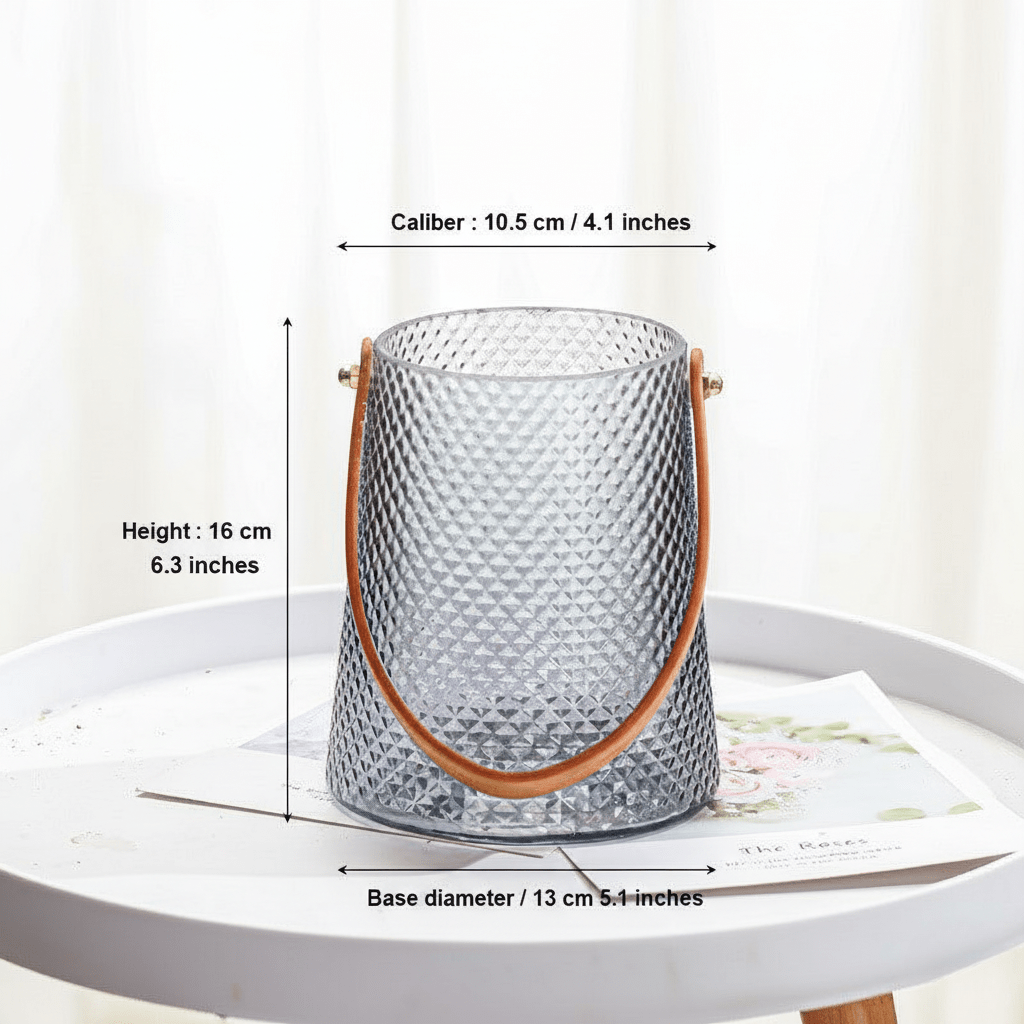 Hom & Ember – Artistic Leather Tote Glass Vase Collection for a Stylish Interior - Hom & Ember