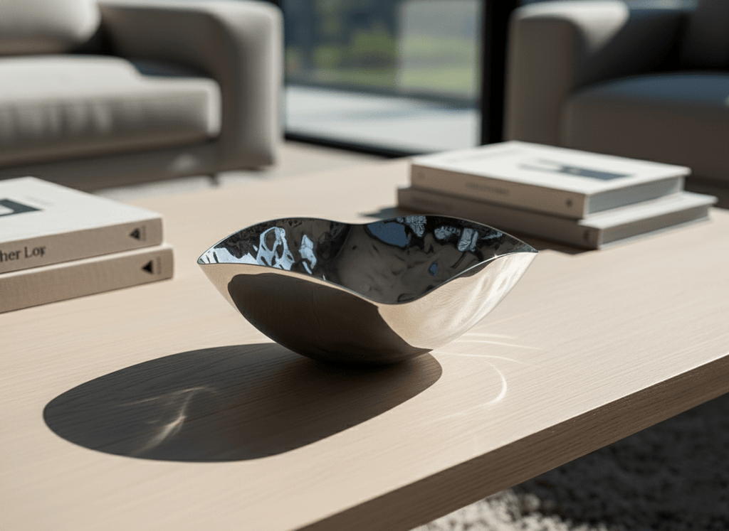 Hom & Ember – Asymmetrical Steel Bowl 20 cm Modern Sculptural Design - Hom & Ember