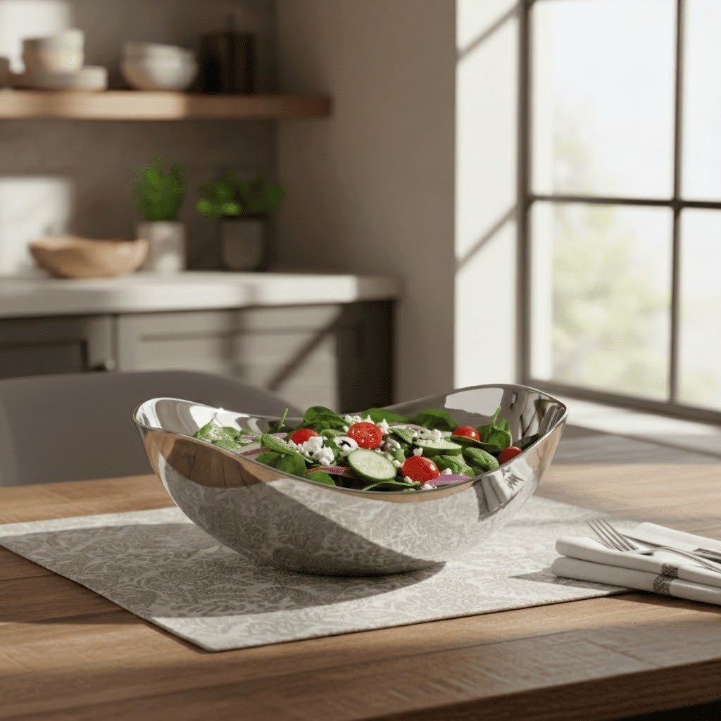 Hom & Ember – Asymmetrical Steel Bowl 20 cm Modern Sculptural Design - Hom & Ember