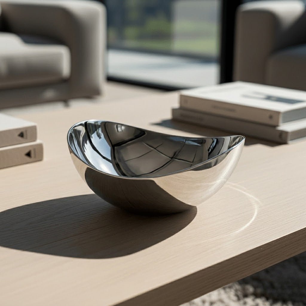 Hom & Ember – Asymmetrical Steel Bowl 20 cm Modern Sculptural Design - Hom & Ember
