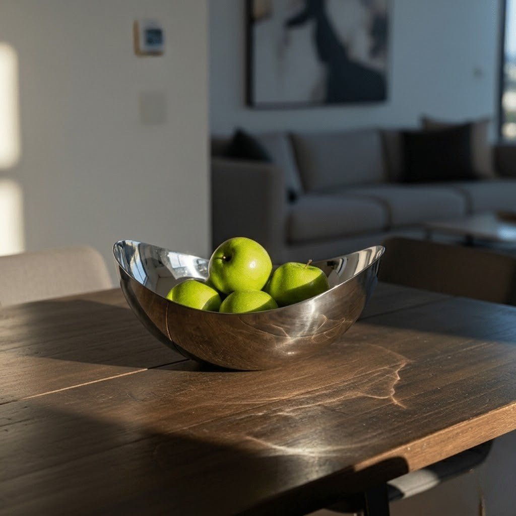 Hom & Ember – Asymmetrical Steel Bowl 20 cm Modern Sculptural Design - Hom & Ember