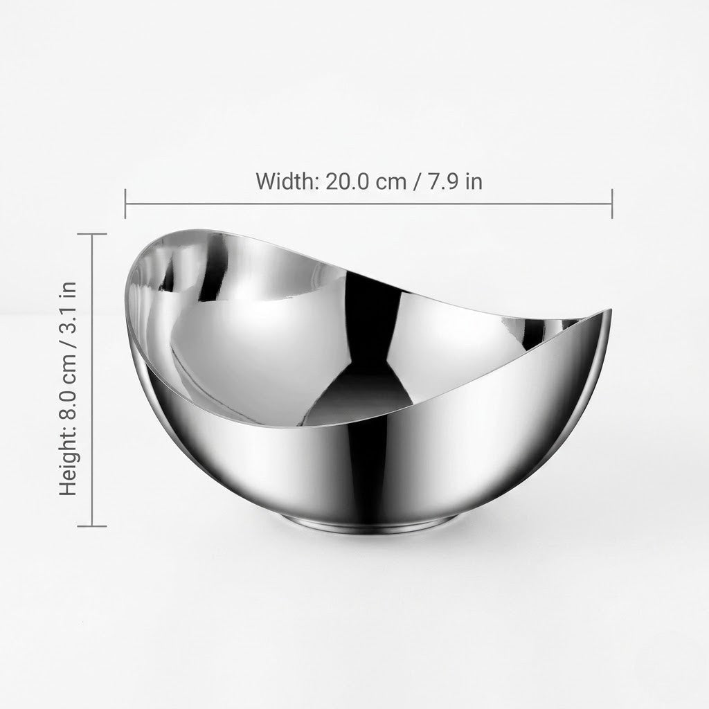 Hom & Ember – Asymmetrical Steel Bowl 20 cm Modern Sculptural Design - Hom & Ember