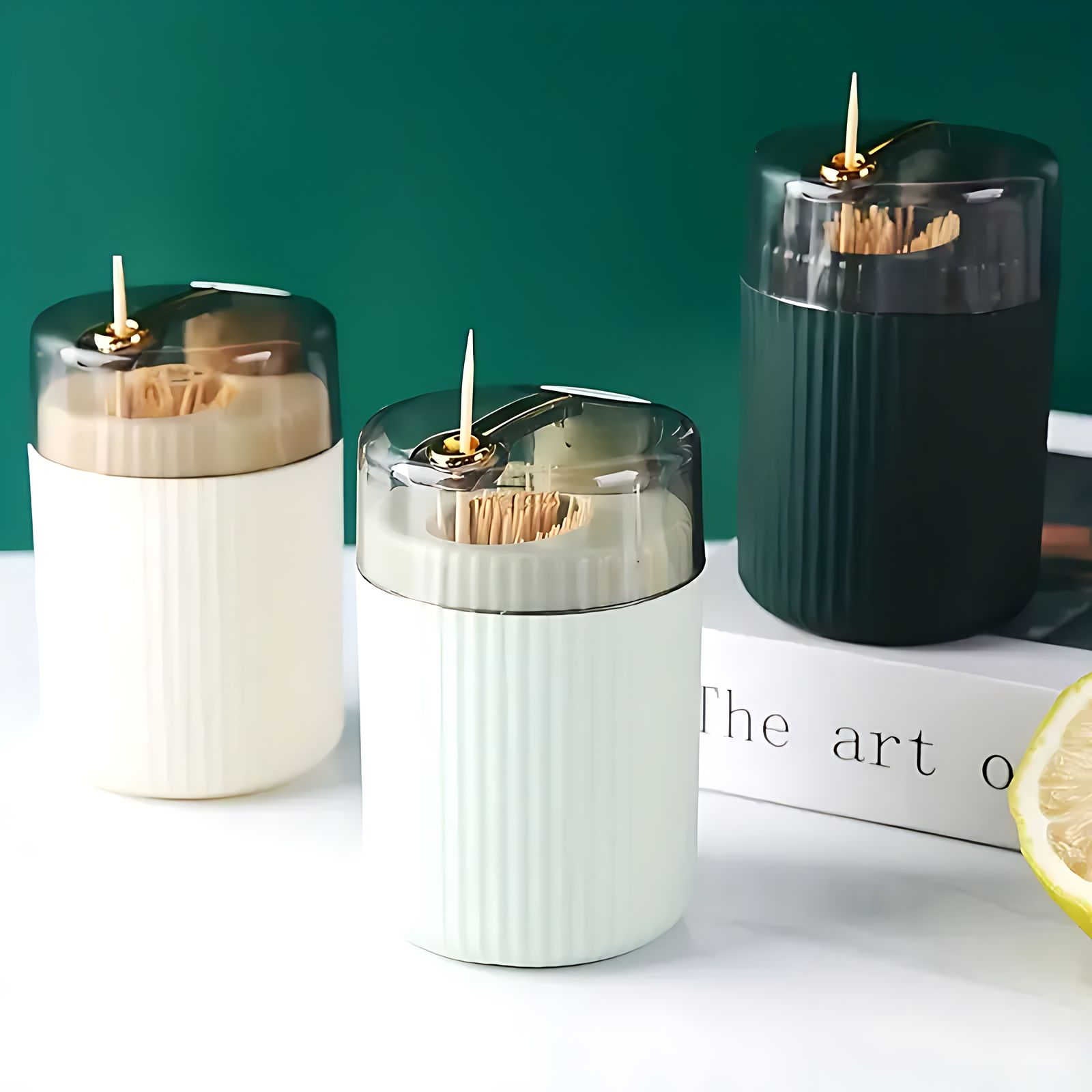 Hom & Ember – Automatic Pop - up Toothpick Holder for Easy Access - Hom & Ember