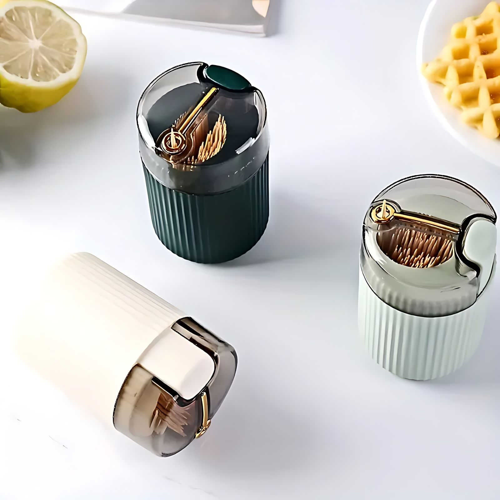 Hom & Ember – Automatic Pop - up Toothpick Holder for Easy Access - Hom & Ember