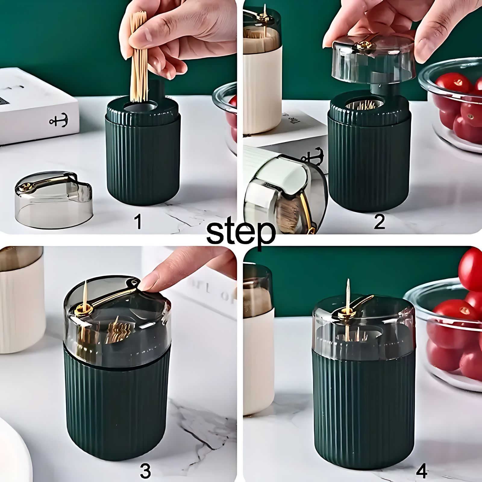 Hom & Ember – Automatic Pop - up Toothpick Holder for Easy Access - Hom & Ember