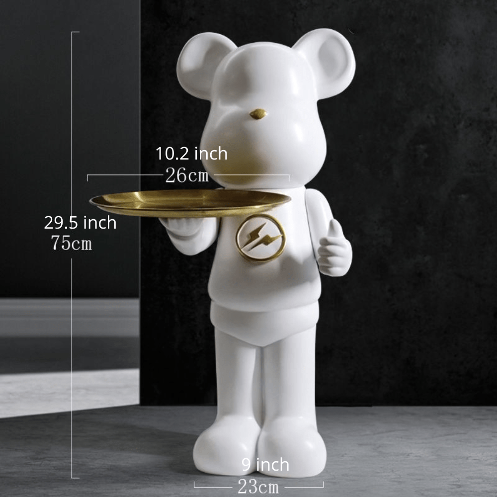 Hom & Ember – Bear Statue Tray Table for a Charming Touch - Hom & Ember