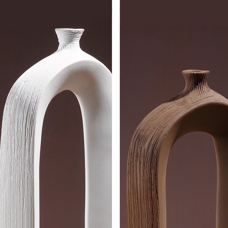 Hom & Ember – Brushed Ceramic Vase - Hom & Ember