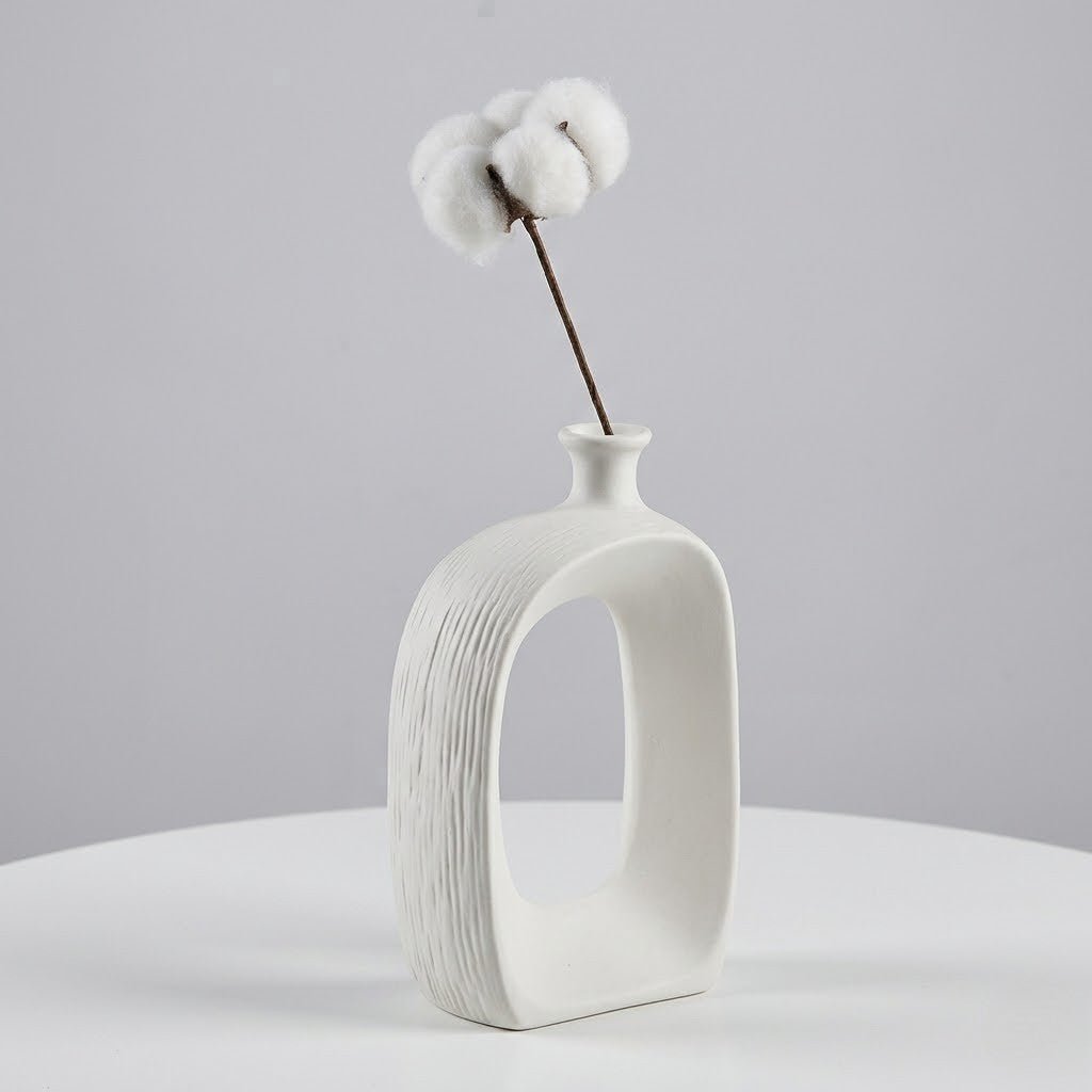 Hom & Ember – Brushed Ceramic Vase - Hom & Ember