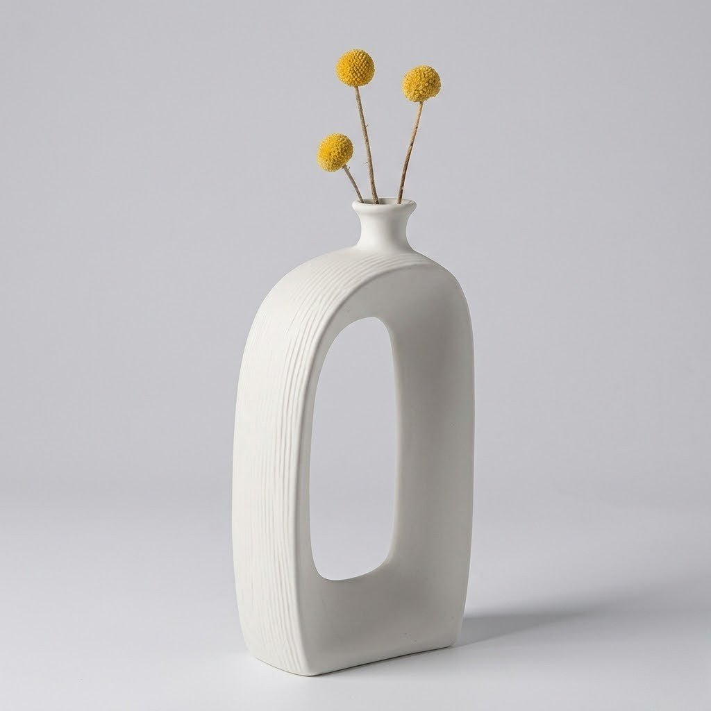 Hom & Ember – Brushed Ceramic Vase - Hom & Ember