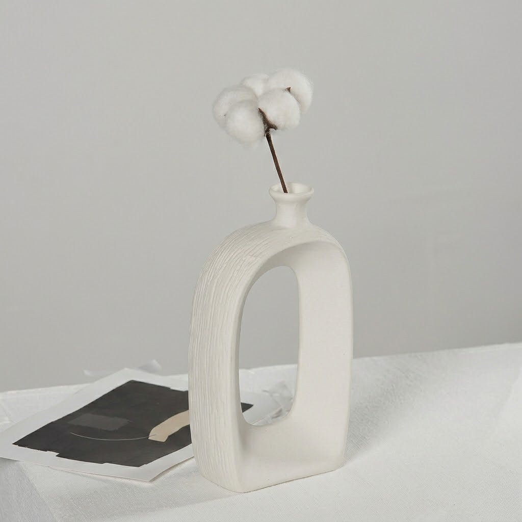 Hom & Ember – Brushed Ceramic Vase - Hom & Ember