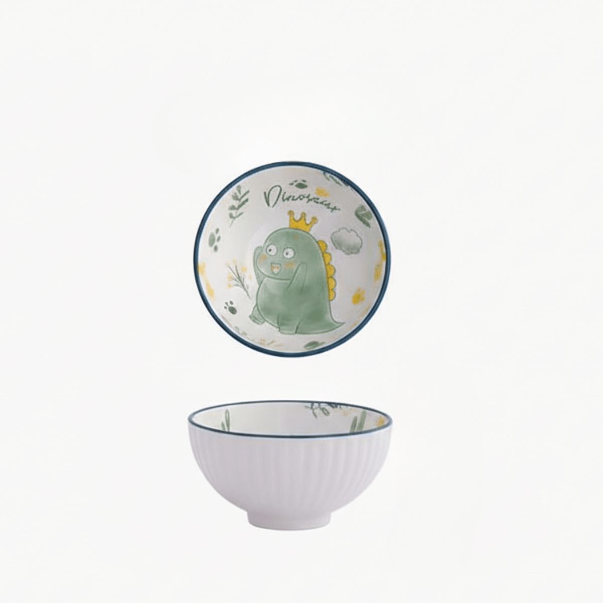 Hom & Ember – Ceramic Bowl with Cartoon Dinosaur Design for a Playful Touch - Hom & Ember