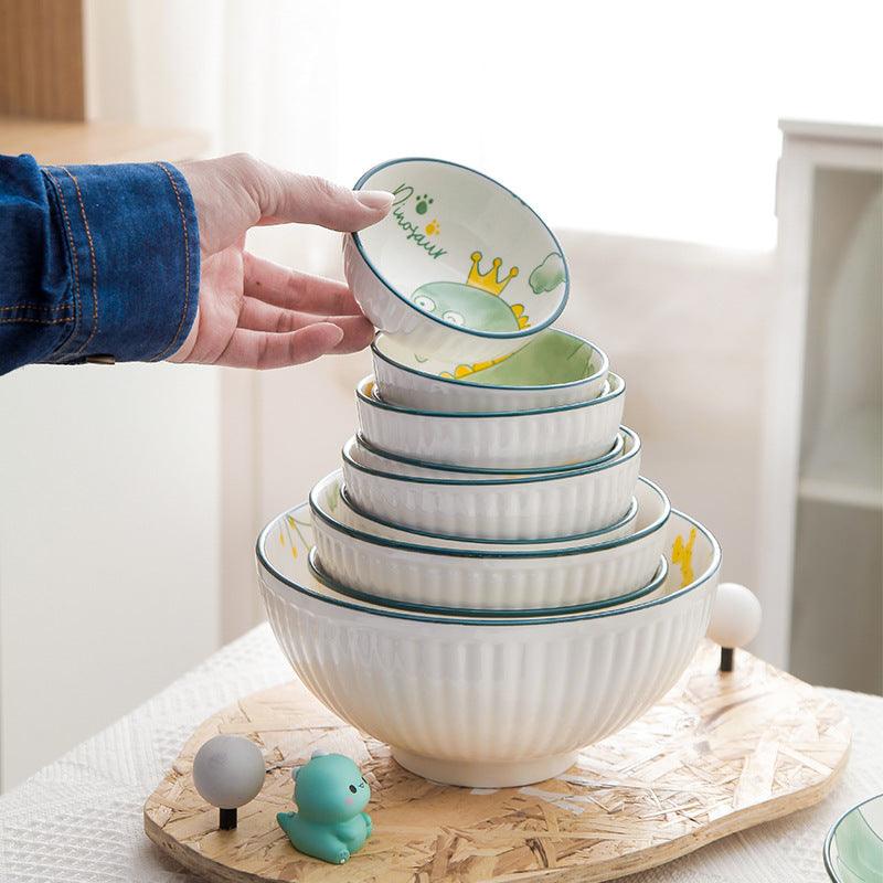 Hom & Ember – Ceramic Bowl with Cartoon Dinosaur Design for a Playful Touch - Hom & Ember