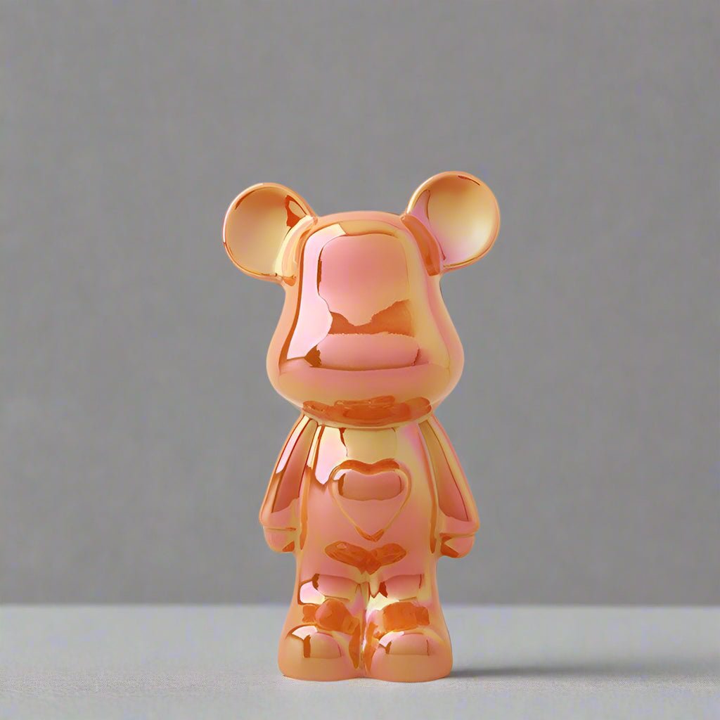 Hom & Ember – Ceramic Heart Bear Figurine - Hom & Ember