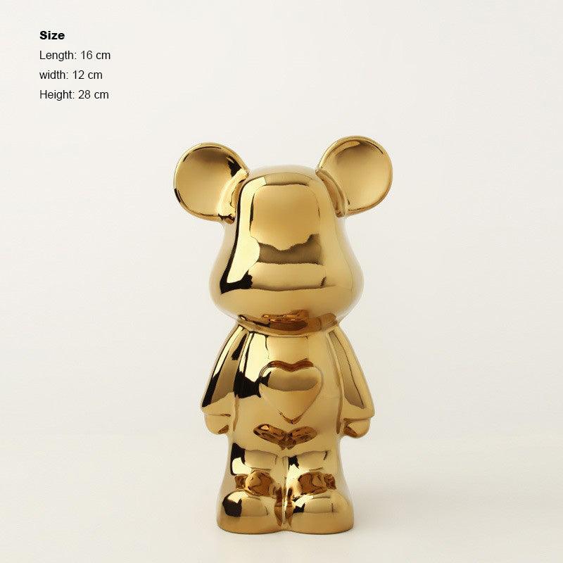 Hom & Ember – Ceramic Heart Bear Figurine - Hom & Ember